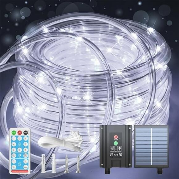 Outdoor solar rope lights waterproof LED string lights for garden patio pool dec - Picture 7 of 7